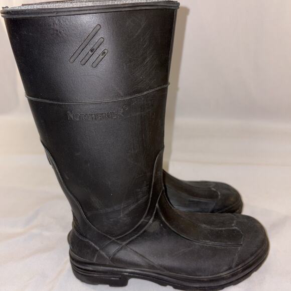 Northerner Waterproof Black Kids Rain Boots Rubber Size 4 Heavy Duty EUC - Picture 4 of 10